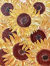 Load image into Gallery viewer, Original Abstract Oil Painting On Canvas Sunflowers Textured art impasto