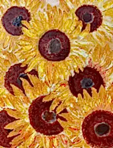 Original Abstract Oil Painting On Canvas Sunflowers Textured art impasto