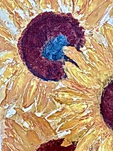 Load image into Gallery viewer, Original Abstract Oil Painting On Canvas Sunflowers Textured art impasto