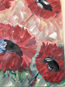 Original Abstract Oil Painting On Canvas Poppy Heaven Textured art impasto