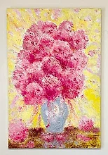 Load image into Gallery viewer, Original Abstract Oil Painting On Canvas Fluffy Pink Peonies Textured Impasto