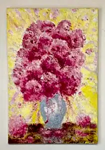 Original Abstract Oil Painting On Canvas Fluffy Pink Peonies Textured Impasto