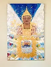 Load image into Gallery viewer, Original Abstract Oil Painting On Canvas Budhha Textured art Impasto Buddha Mindfulness