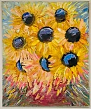 Load image into Gallery viewer, Abstract Original Oil Painting On canvas Textured art Sunflower Bliss impasto