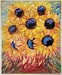 Abstract Original Oil Painting On canvas Textured art Sunflower Bliss impasto