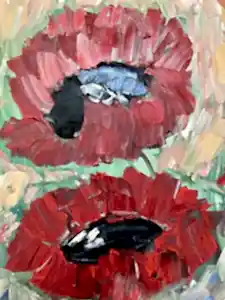 Original Abstract Oil Painting On Canvas Poppy Heaven Textured art impasto