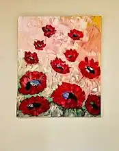 Load image into Gallery viewer, Original Abstract Oil Painting On Canvas Poppy Heaven Textured art impasto