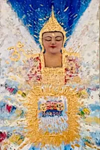 Original Abstract Oil Painting On Canvas Budhha Textured art Impasto Buddha Mindfulness