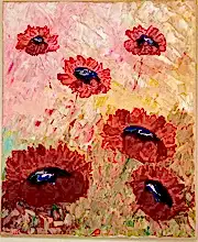 Load image into Gallery viewer, Original Abstract Oil Painting On Canvas Poppy Life Textured artwork impasto