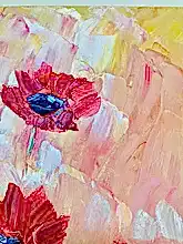 Load image into Gallery viewer, Original Abstract Oil Painting On Canvas Poppy Heaven Textured art impasto