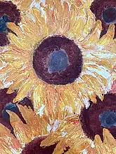 Load image into Gallery viewer, Original Abstract Oil Painting On Canvas Sunflowers Textured art impasto