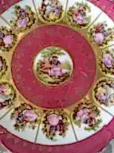 Load image into Gallery viewer, Two Handle Platter Cake Plate JKW stamped Carlsbad BAVARIA SYLVIA Beehive stamp Number 13