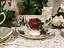 Load image into Gallery viewer, Royal Albert China Pattern Patricia tea cup and saucer set