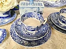 Load image into Gallery viewer, Antique, Rare, Blue and White, Tea Cup Trio Set, W. R. Midwinter, c.1910