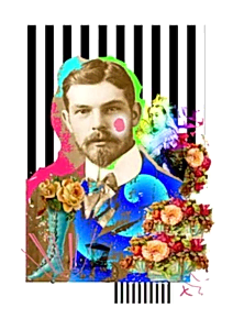 Victorian Gentleman. Abstract Art print "The Liaison". A4 Print.